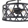 Hampton Bay T-C00130007A 13" Lámpara de Techo Semi-Empotrada Negra Mate con Jaula | MiOfertas