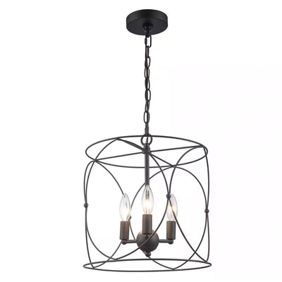 Hampton Bay T-P00211007A Croyden 3-Luces Candelabro Jaula Negro | MiOfertas
