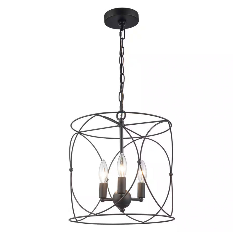 Hampton Bay T-P00211007A Croyden 3-Luces Candelabro Jaula Negro | MiOfertas