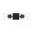 Westerling 19 in. 2-Light Matte Black Linear Bathroom Vanity Light Fixture with Clear Glass Shades - 1008854790