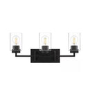 Westerling 22.5 in. 3-Light Matte Black Bathroom Vanity Light Fixture with Clear Glass Shades - 1008854846