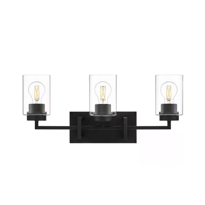 Hampton Bay T-V00129007A 22.5" Lámpara de Tocador Negra Mate con 3 Luces | MiOfertas