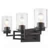 Hampton Bay T-V00129007A 22.5" Lámpara de Tocador Negra Mate con 3 Luces | MiOfertas