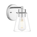 Eastburn 1-Light Polished Chrome Wall Sconce with Clear Glass Shade - 1008865330