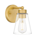 Eastburn 1-Light Gold Wall Sconce with Clear Glass Shade - 1008865333