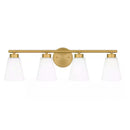Eastburn 28.13 in. 4-Light Gold Vanity Light with Frosted Glass Shades - 1008865833
