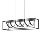 Masena 36-Watt Matte Black Integrated LED Linear Chandelier - 1008958500