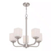 Hampton Bay IUQ8115A-2 Candelabro Níquel Cepillado 5 Luces con Pantallas de Vidrio Esmerilado | MiOfertas