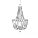 Adelaide 4-Light Weathered White Wood Bead Chandelier - 1006597801