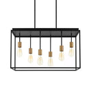 Rollins 6-Light Black Brass 2-Tone Chandelier for Kitchen - 1006712329