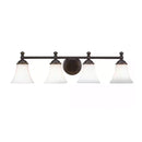 Hampton Bay Crawley 4-Light Oil-Rubbed Bronze Vanity Light with White Glass Shades - 1000037472