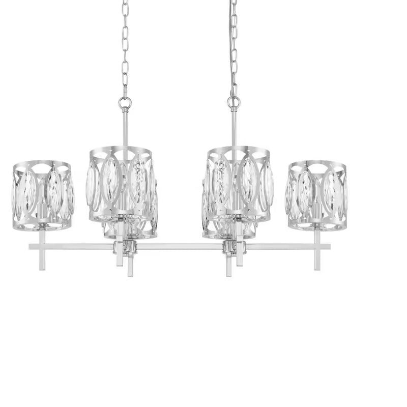 Westchester 6-Light Chrome Linear Crystal Chandelier - 1006712138