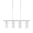 Hampton Bay Regan 4-Light Chrome Island Chandelier with Clear Glass Shades, Industrial Linear Kitchen Pendant Light - 1006323360