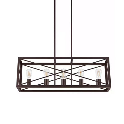 Home Decorators Collection HB3688-281 Lámpara Colgante Bronce Real 5 Luces con Jaula | MiOfertas
