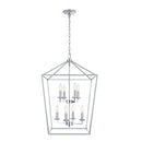 Weyburn 8-Light Polished Chrome Farmhouse Chandelier Light Fixture with Caged Metal Shade - 1004121640