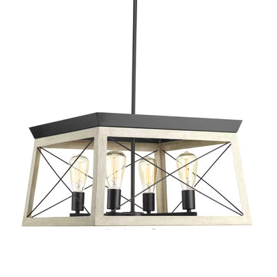 Progress Lighting P400047-143 Lámpara Araña Cuadrada Briarwood 4 Luces Grafito | MiOfertas