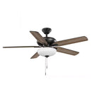 Holly Springs 52 in. Indoor Matte Black LED Ceiling Fan with Light Downrod and Reversible Blades Included (1008626019)