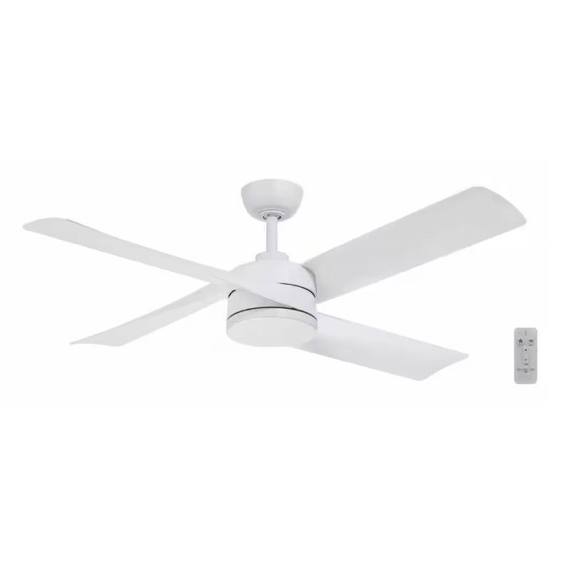 Baymore 52 in. Indoor/Outdoor Matte White Ceiling Fan with Remote Control Included (1008655956)