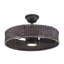Darya 25 in. Indoor/Outdoor Matte Black with Gray Wicker Ceiling Fan with Adjustable White LED with Remote Included (1008771327)