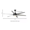 HOME DECORATORS COLLECTION 68004 68" Ventilador de Techo LED Negro Mate con Control Remoto | MiOfertas