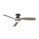 Halwin 52in. Indoor/Outdoor Matte Black Low Profile Ceiling Fan with Adjustable White LED with Remote Included - 1008590305