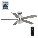 Crysalis 52in. Indoor Chrome Ceiling Fan with Bubble Glass with Adjustable White Integrated LED with Remote Included - 1008590327