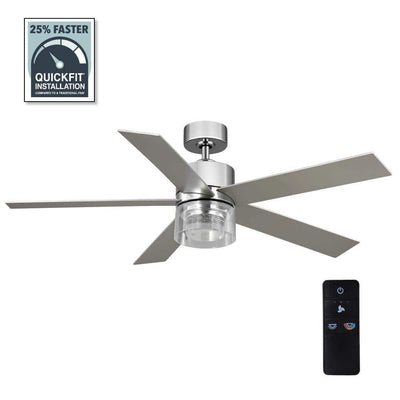 Hampton Bay AK376-CH 52" Ventilador de Techo Chrome LED con Control Remoto | MiOfertas