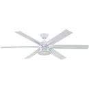 56" 6 Blade Indoor Ceiling Fan with Light Remote - Bright White