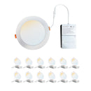 6" 5CCT Ultra-Thin LED Recessed Ceiling Light with Junction Box (12 Pack)