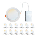 6" 3CCT Ultra-Thin LED Recessed Ceiling Light with Junction Box (12 Pack)