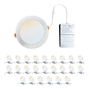 6" 5CCT Ultra-Thin LED Recessed Ceiling Light with Junction Box (24 Pack)