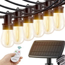 54FT(48+6)16 LED Bulbs Solar String Lights Outdoor with USB Port Remote Control