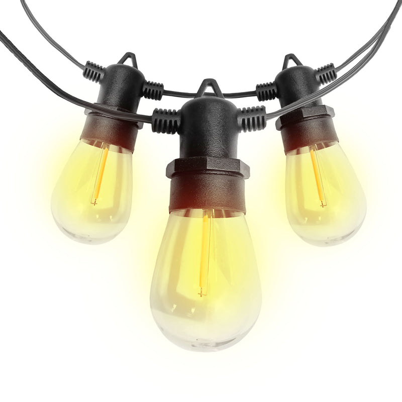 50FT 15 LED Bulbs Outdoor String Lights with Edison Shatterproof Bulbs