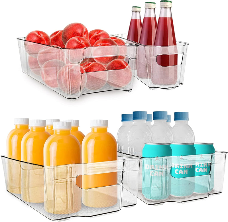 Refrigerator Organizer Stackable Bins (Set of 4)