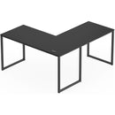 "Home Office 55"" Large L Shaped Corner Desk 24"" Deep - Black"