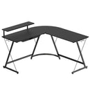 Vista L-Shape Desk with Monitor Stand - Black