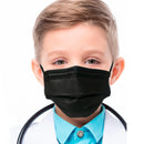 4Ply Jet Black Disposable Kids Face Mask - Made in USA (50 Pcs)