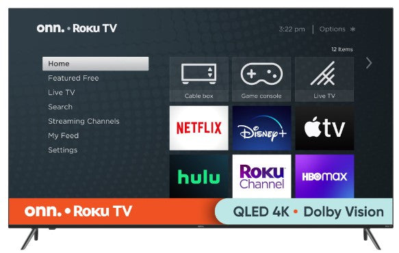 ONN75` QLED 4K UHD HDR10  ROKU TV 4