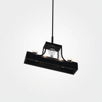 Hampton Bay 1032HBMBDI Lámpara Colgante Rectangular Negra Mate 4 Luces — imagen 1