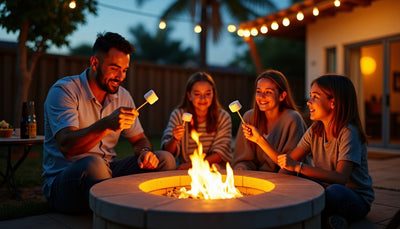 2-In-1 34 in. x 16 in. Round Steel Wood Burning Fire Pit and Grill with 360-Degree Tabletop Griddle | 52360