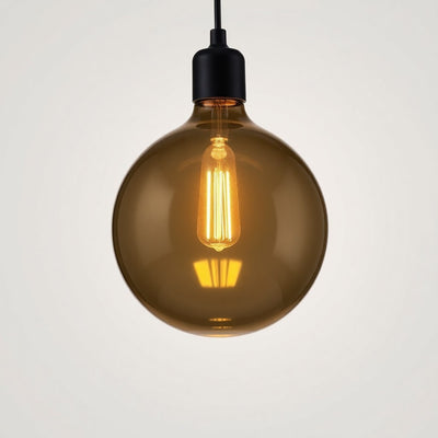 Hampton Bay LCF8902AM-01/MB 15" Lámpara Colgante Globo Negro Mate Vidrio Transparente — imagen 1