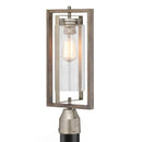 Palermo Grove 1-Light Outdoor Antique Nickel Post Light with Weathered Gray Wood Accents - 1003348671