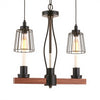 Home Decorators Collection HB3806-43 3-Luces Colgante Negro Mate con Madera Ébano — imagen 1
