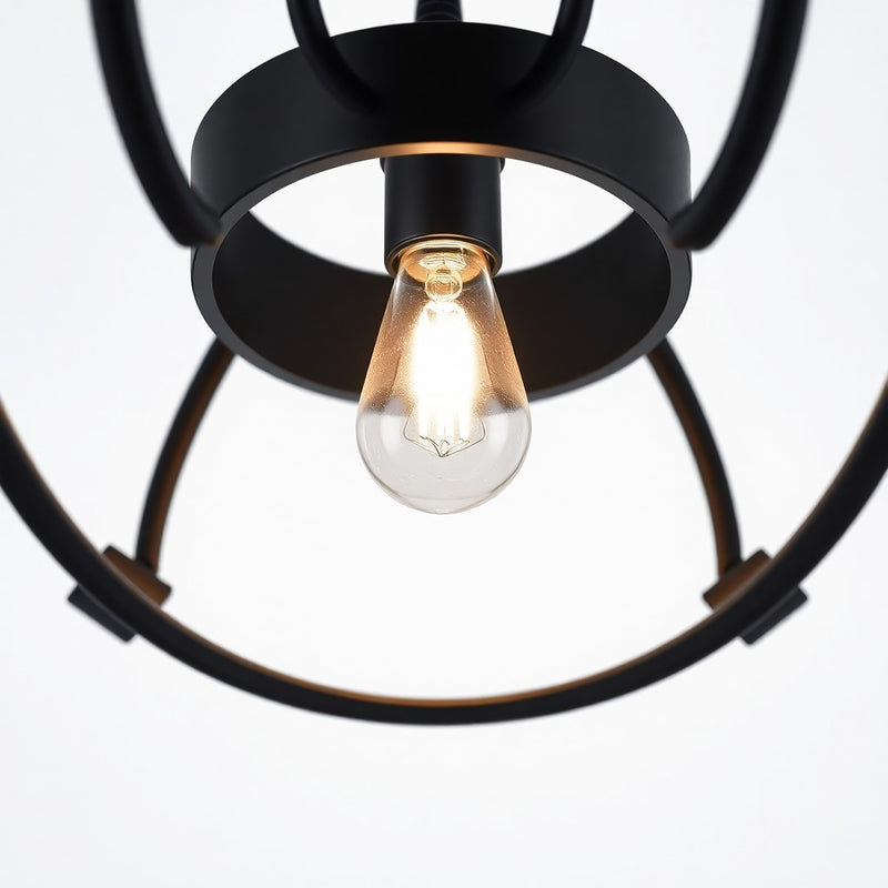 Home Decorators Collection 35267-HBOB Lámpara Colgante Rollins 3 Luces Jaula Negra — imagen 1