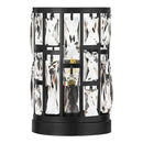Kristella 9.25 in. Black Desk Uplight Lamp with Crystal Shade- 1008849200