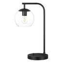 21.5 in. Frazier TableLamp Black Finisih Clear Glass Shade- 1008718392