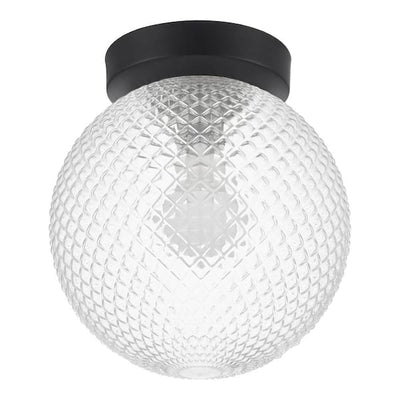 Hampton Bay 24137-004 8" Lámpara de Techo Empotrada Negra con Pantalla de Vidrio Prismático | MiOfertas