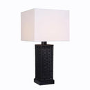 Edgehill 27. 25 in. Black Outdoor/Indoor Square Table Lamp- 1008380924