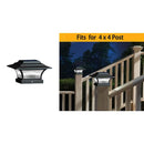 10 Lumens Black Integrated LED Outdoor Solar Post Cap (2-Pack) - 1008664145
