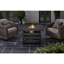 Summerfield 39.6 in. W 50000 Btu Black Steel Propane Outdoor Fire Pit with Lava Rocks